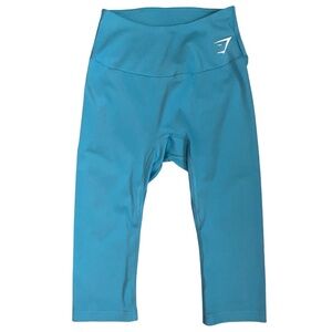 Gymshark Training Cropped Leggings Teal Size Small High Rise Stretchy Activewear